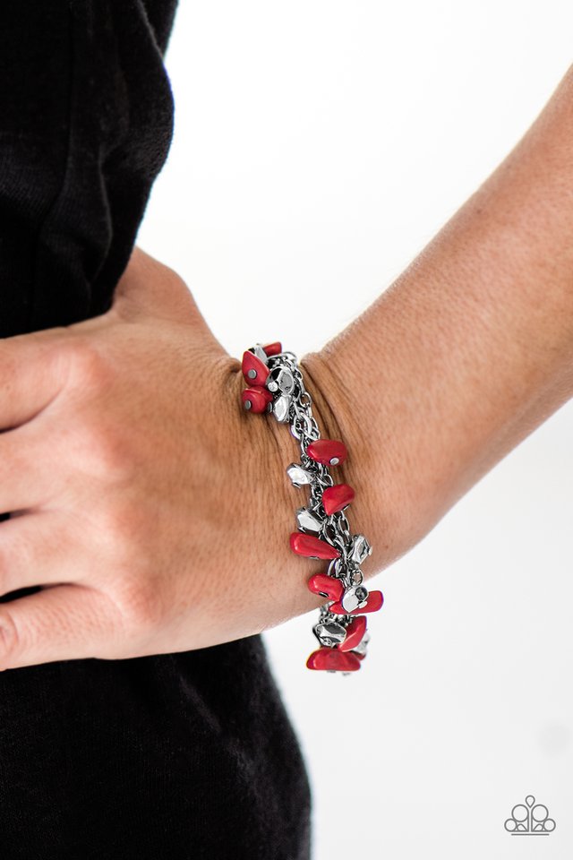 Paparazzi ♥ Colorful Cliffs - Red ♥ Bracelet