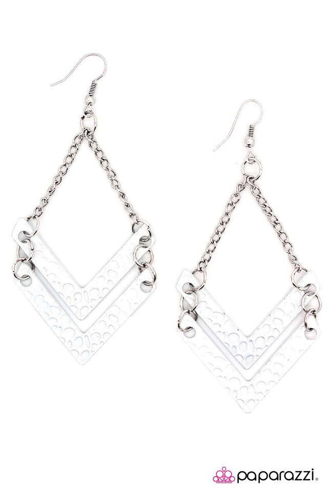 Paparazzi ♥ Proceed with Caution - White ♥ Earrings
