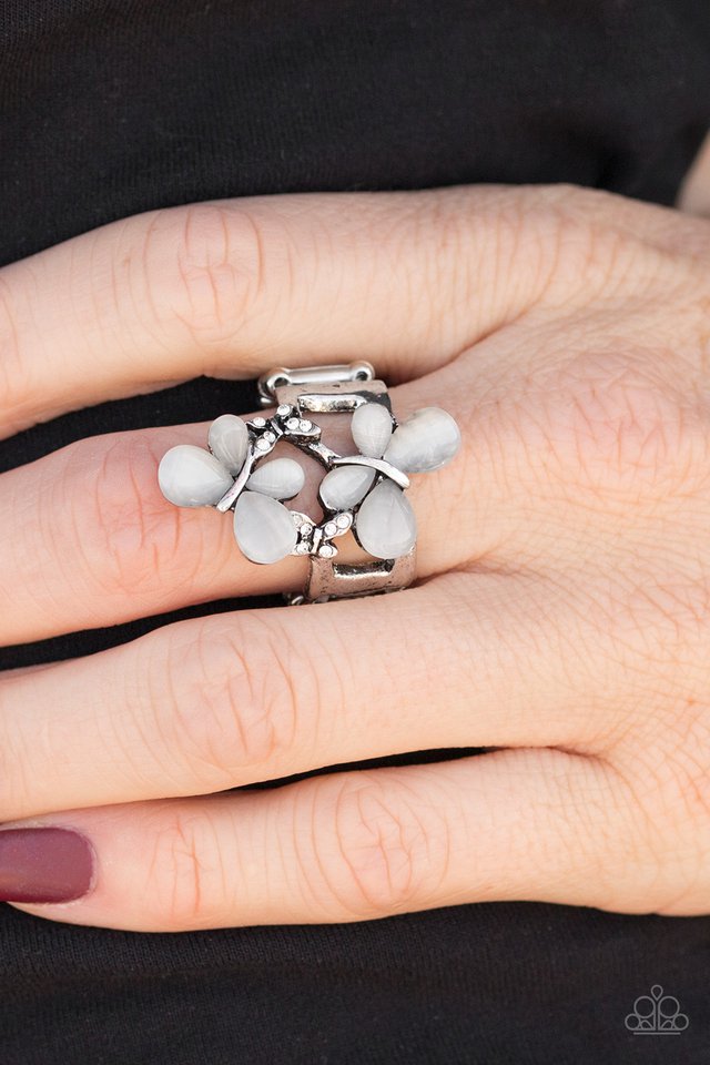 Paparazzi ♥ Butterfly Bungalow - White ♥ Ring