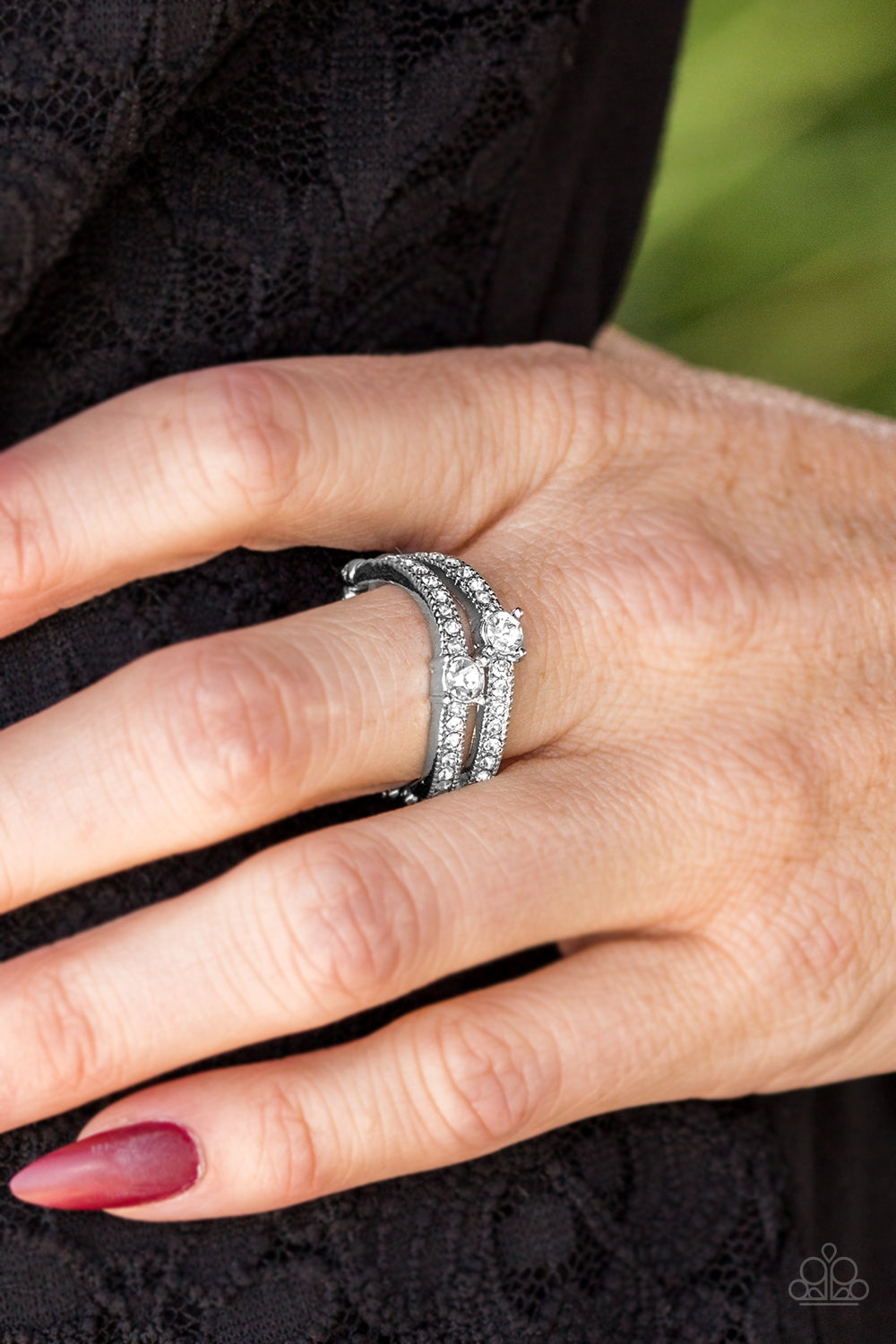 Paparazzi ♥ Classical Shimmer - White ♥ Ring