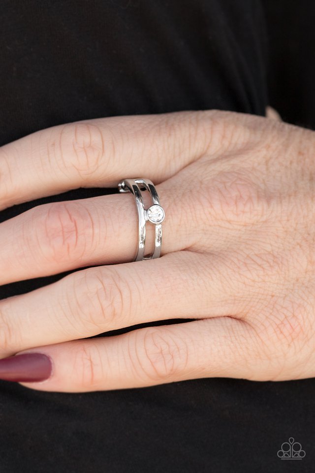 Paparazzi ♥ Lead The Line - White ♥ Ring