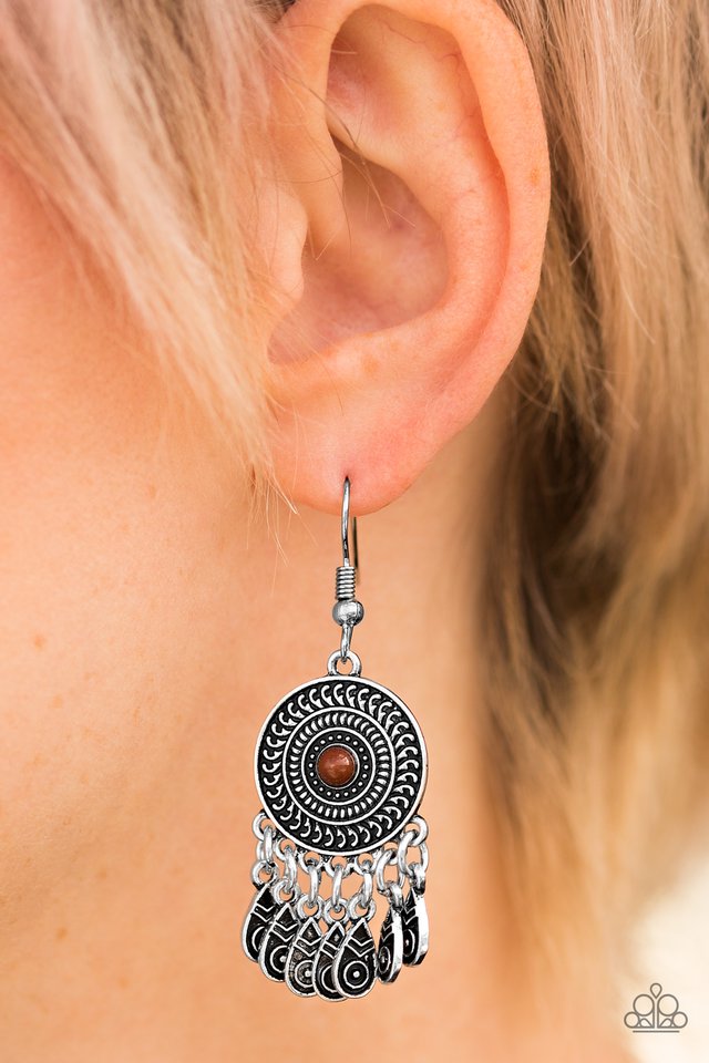 Paparazzi ♥ Sahara Sunsets - Brown ♥ Earrings