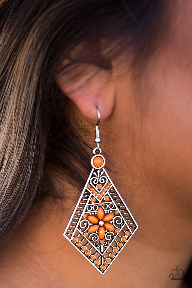 Paparazzi ♥ Stay Wild, Wildflower - Orange ♥ Earrings