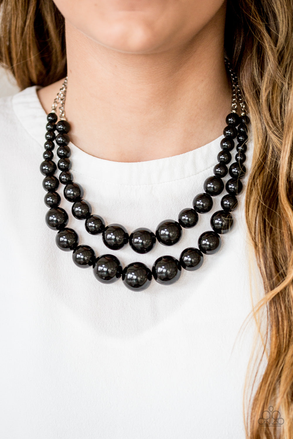 Paparazzi ♥ Full BEAD Ahead! - Black ♥ Necklace
