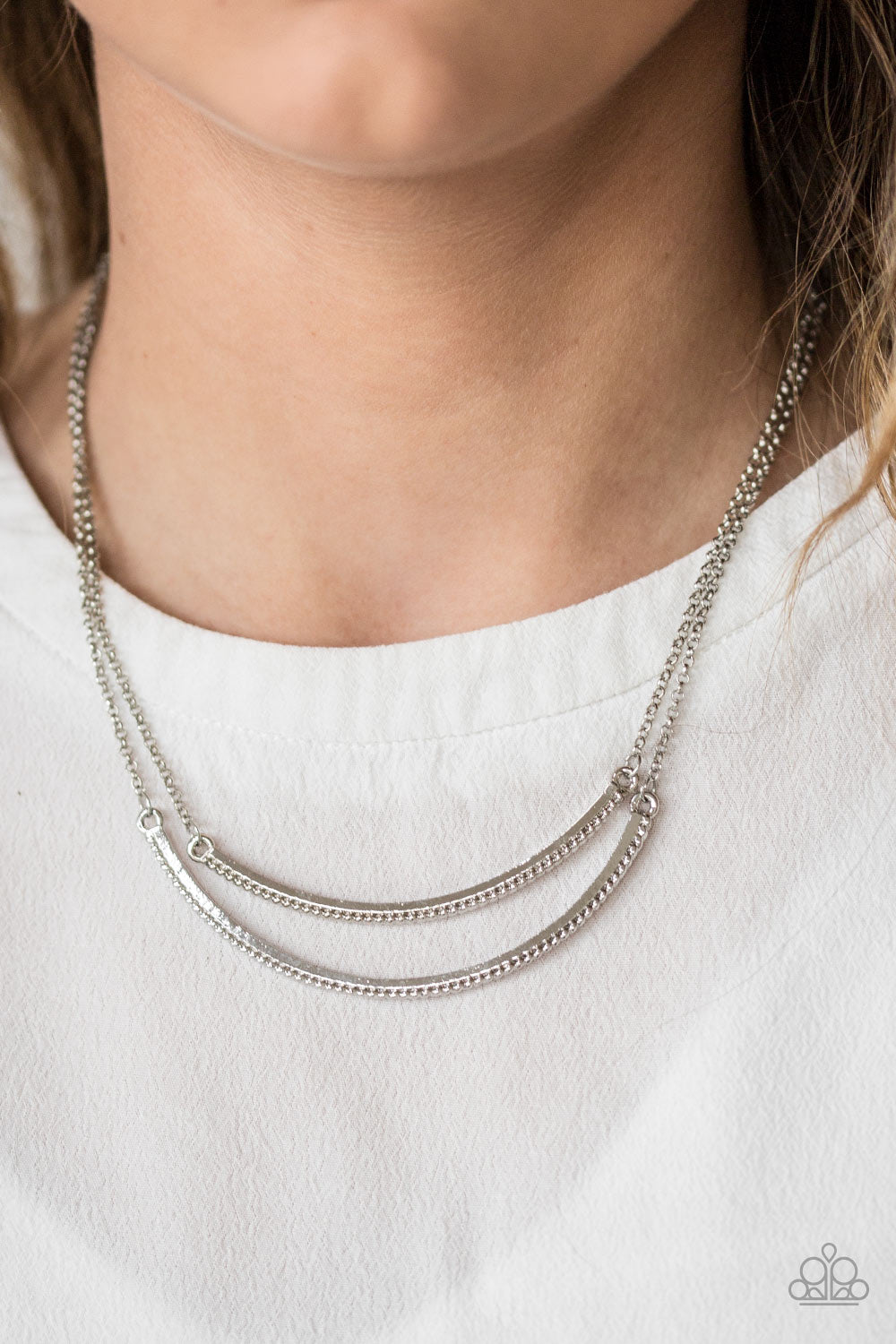 Paparazzi ♥ Come Rain Or MOONSHINE - Silver ♥ Necklace