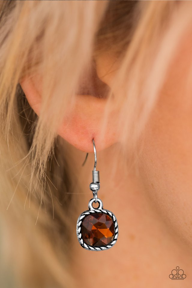 Paparazzi ♥ Gem Hunt - Brown ♥ Earrings