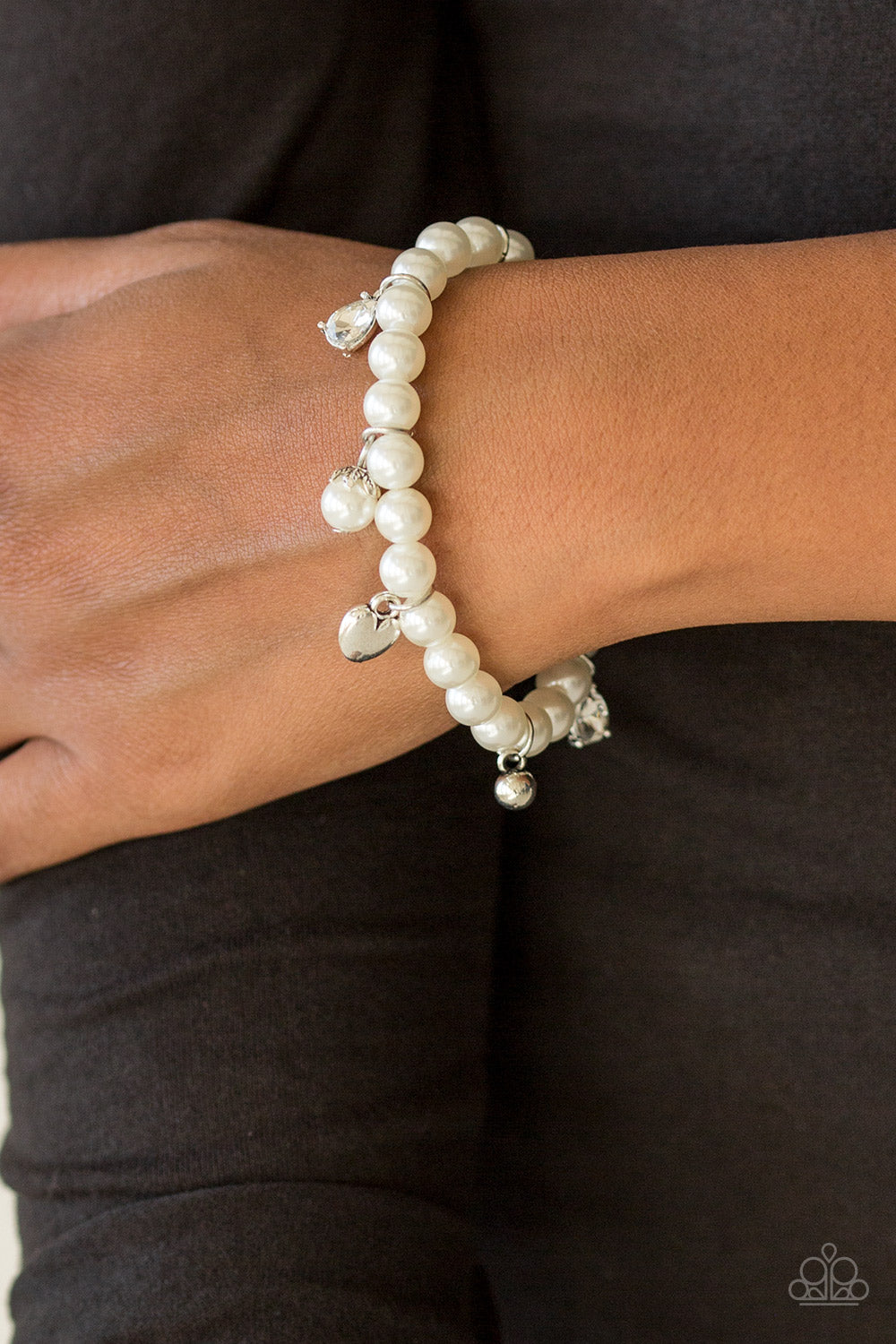 Paparazzi ♥ Big Time Crush - White ♥ Bracelet
