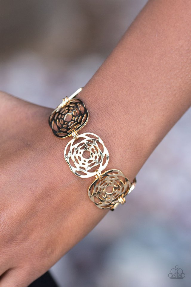 Paparazzi ♥ Prehistoric Posh - Gold ♥ Bracelet