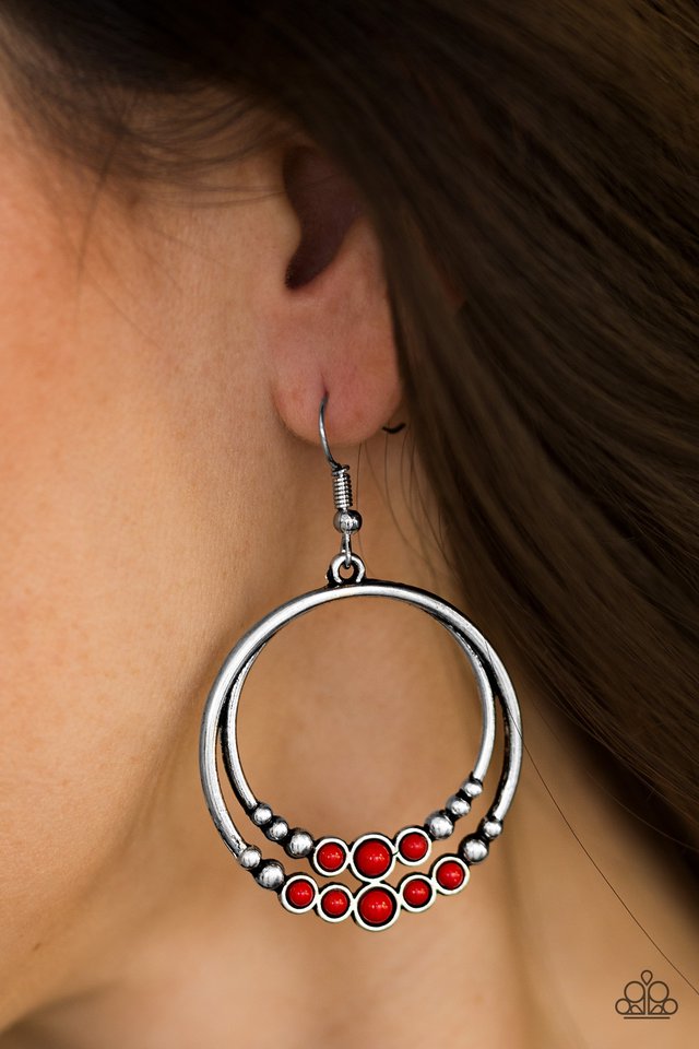 Paparazzi ♥ Spiraling Serenity - Red ♥ Earrings