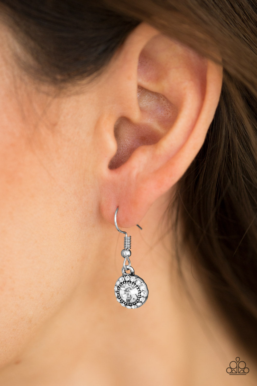 Paparazzi ♥ Born To BEAM Wild - White ♥ Earrings