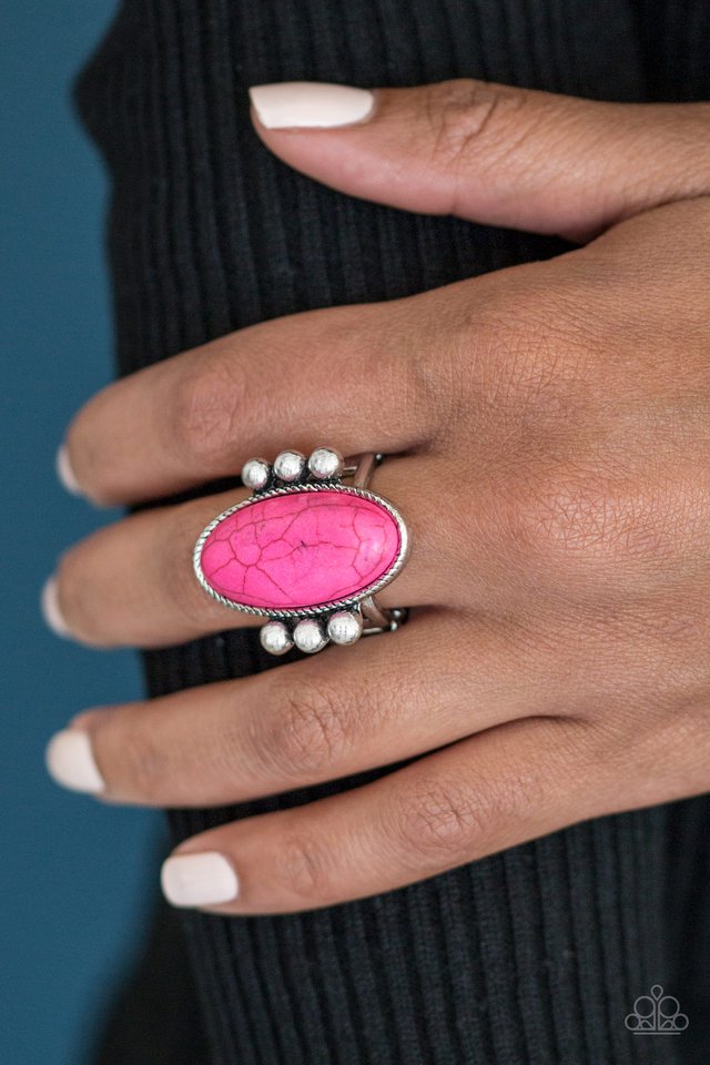 Paparazzi ♥ Skipping SANDSTONES - Pink ♥ Ring