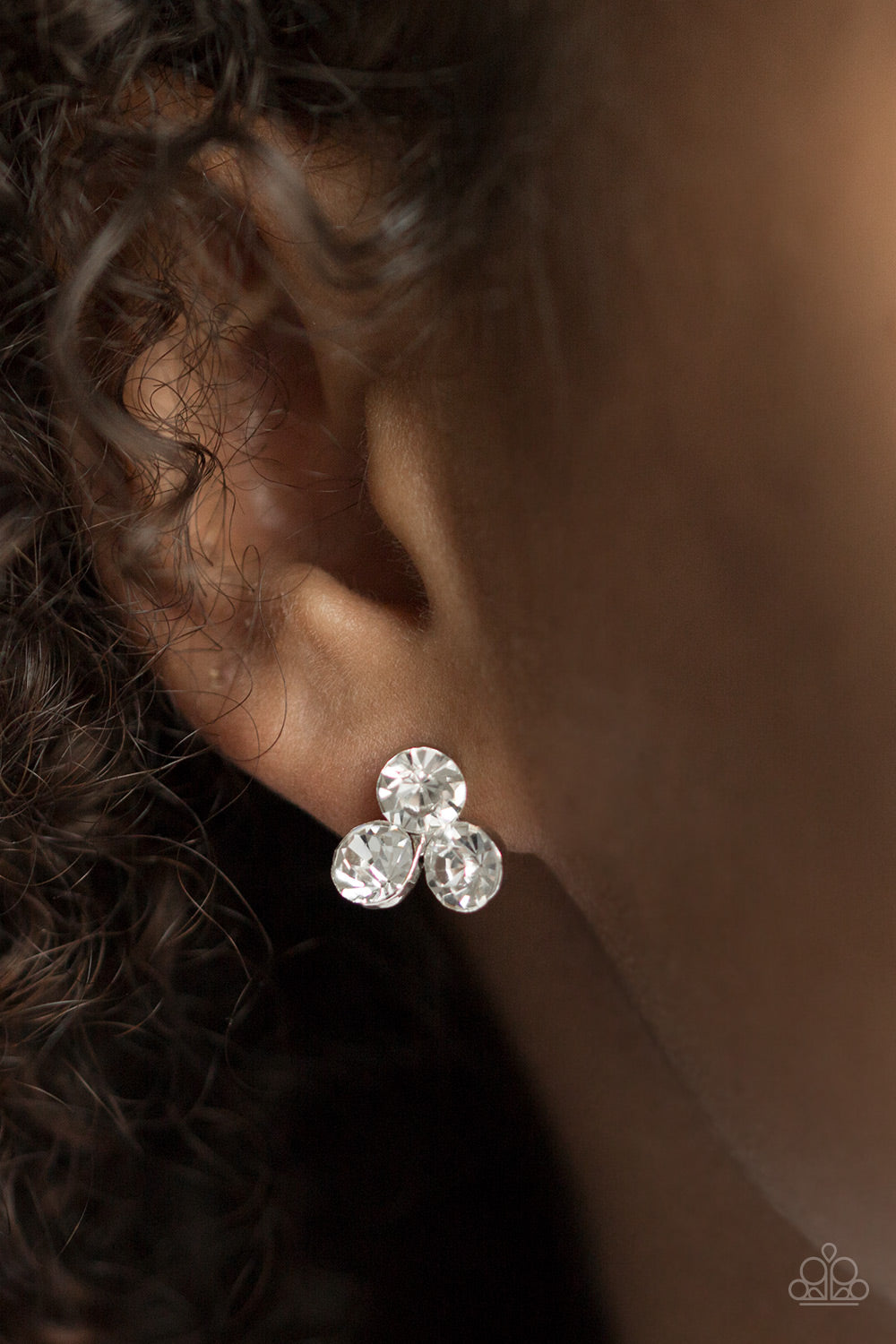 Paparazzi ♥ Everything Must GLOW!- White Post ♥ Post Earrings