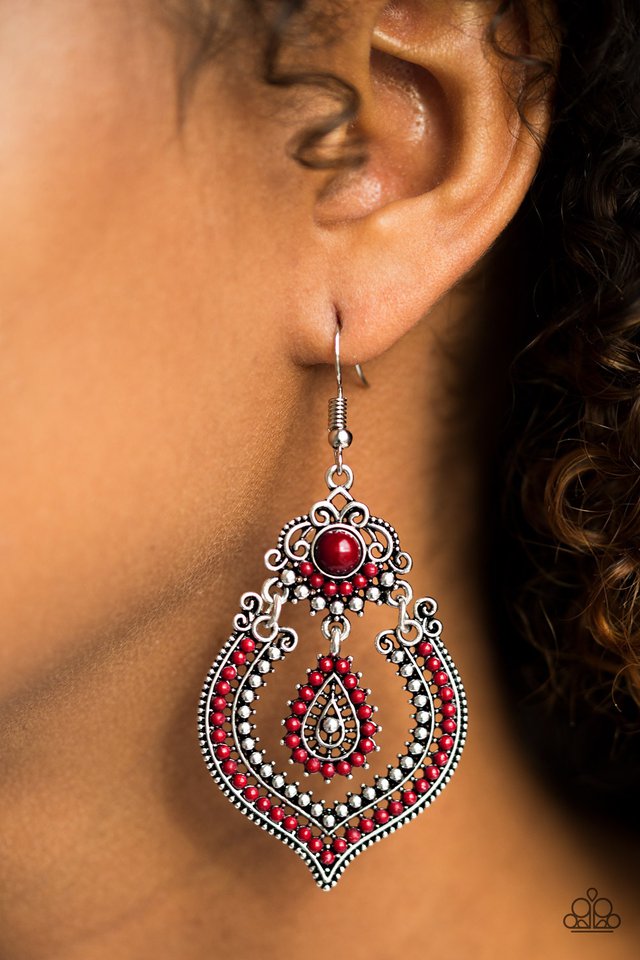 Paparazzi ♥ Congo Cadence - Red ♥ Earrings