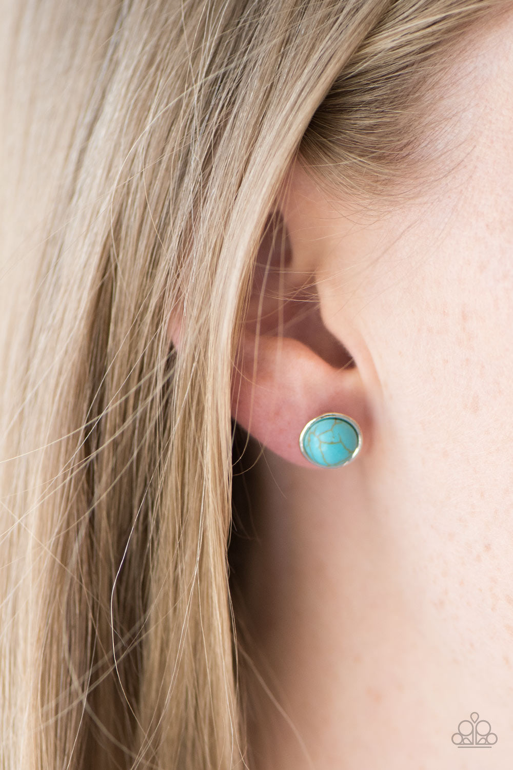 Paparazzi ♥ Stone Symmetry - Blue ♥ Post Earrings