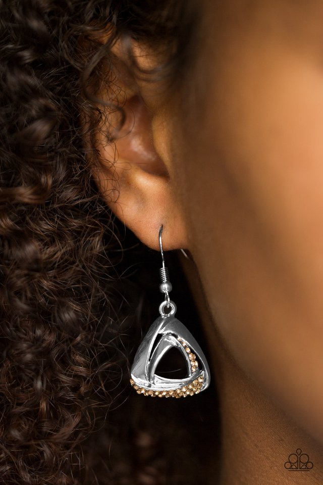 Paparazzi ♥ Prize Money - Brown ♥ Earrings