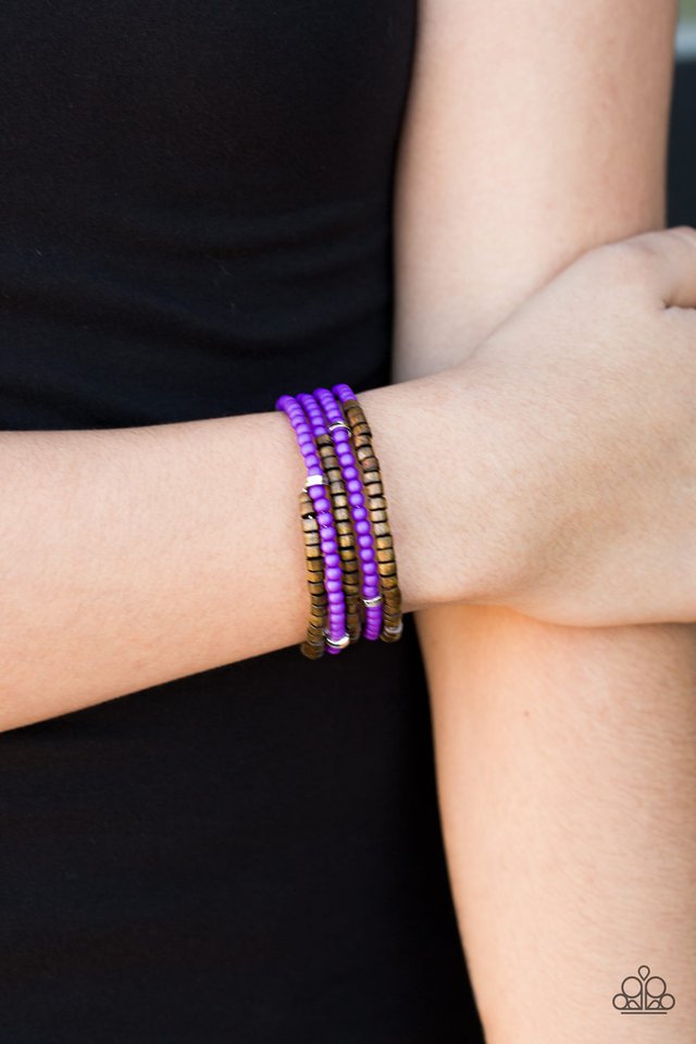 Paparazzi ♥ Who WOOD Of Thought - Purple ♥ Bracelet