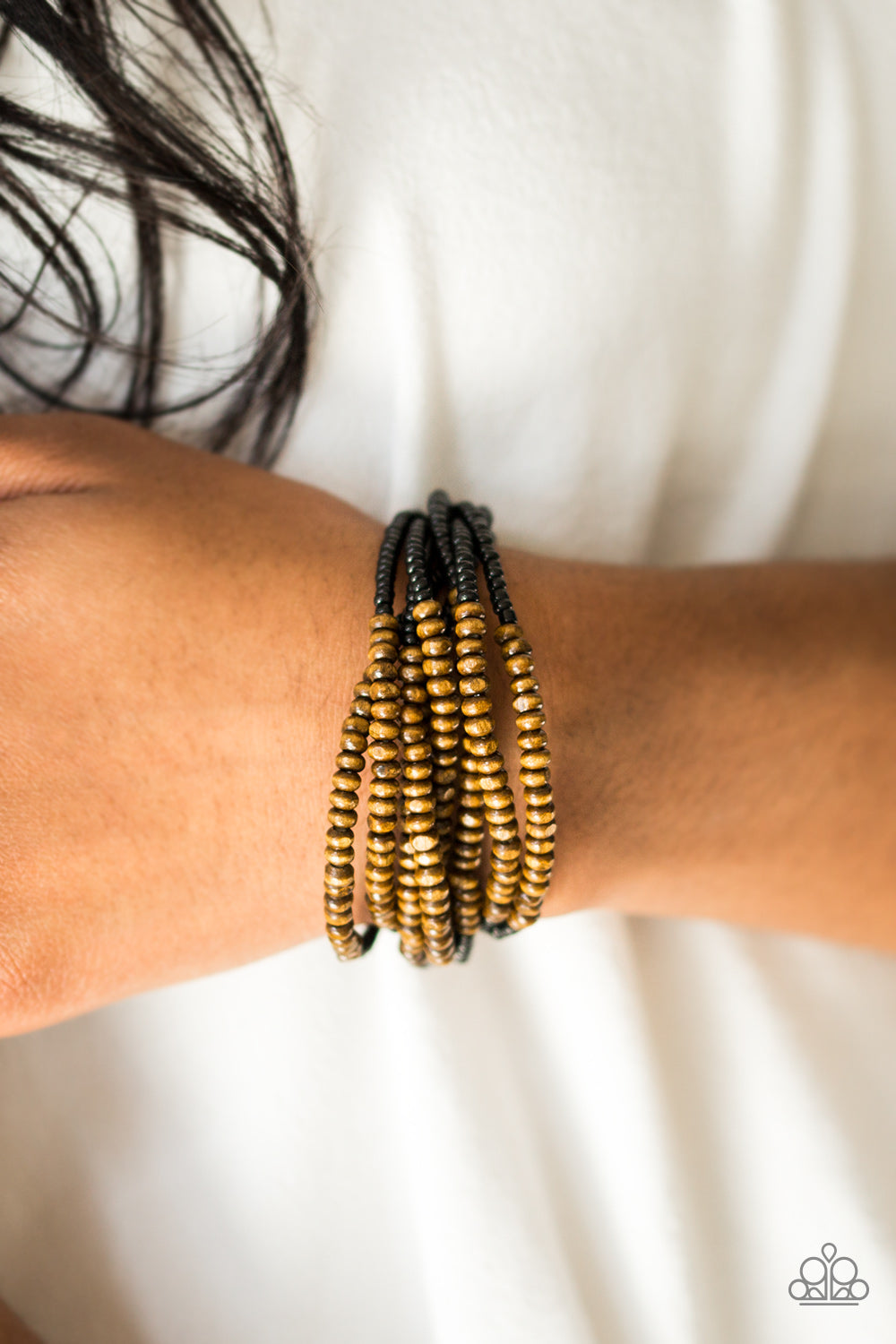 Paparazzi ♥ Across The Grassland - Black ♥ Bracelet