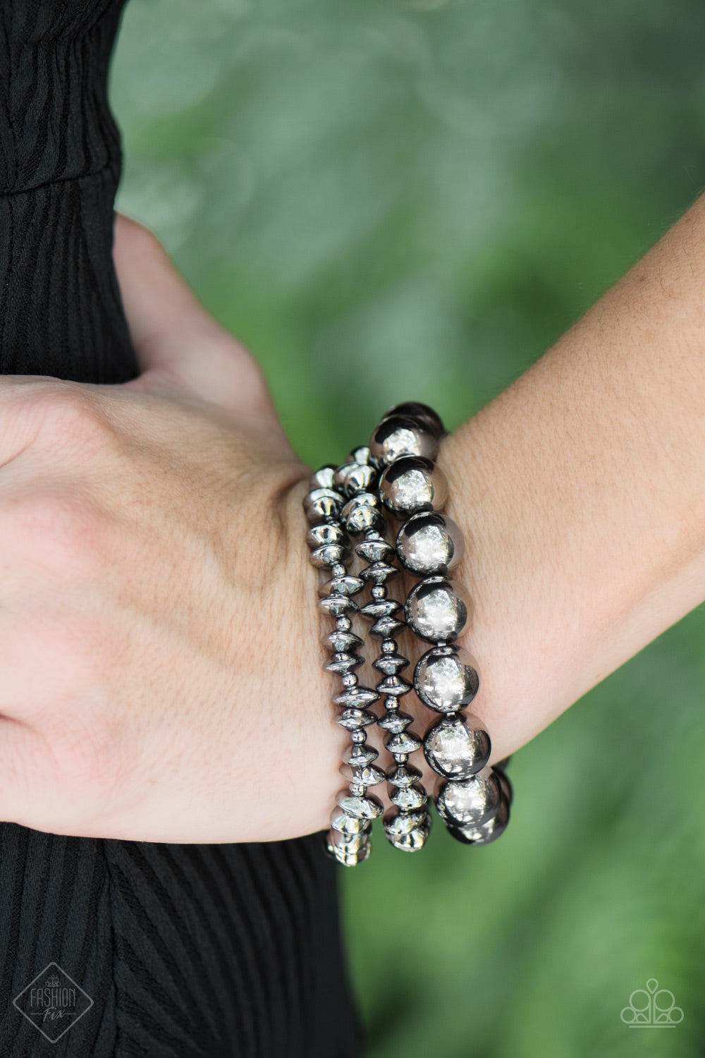 Paparazzi ♥ Turn Up The BEAD - Black ♥ Bracelet