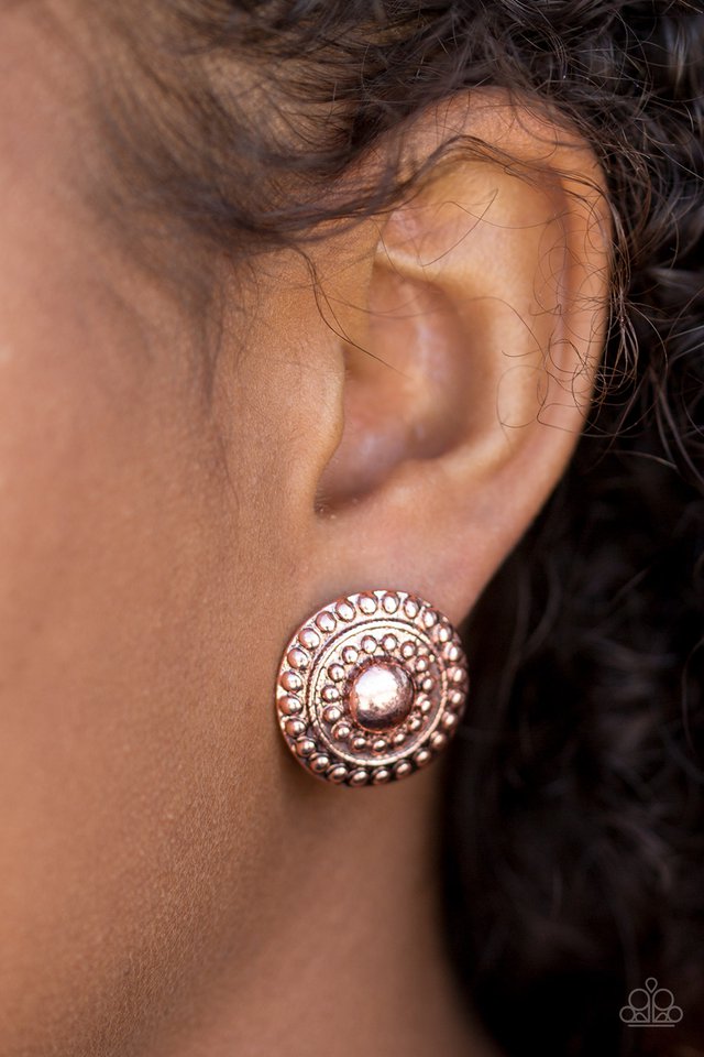 Paparazzi ♥ Call It Karma 2 - Copper ♥ Post Earrings