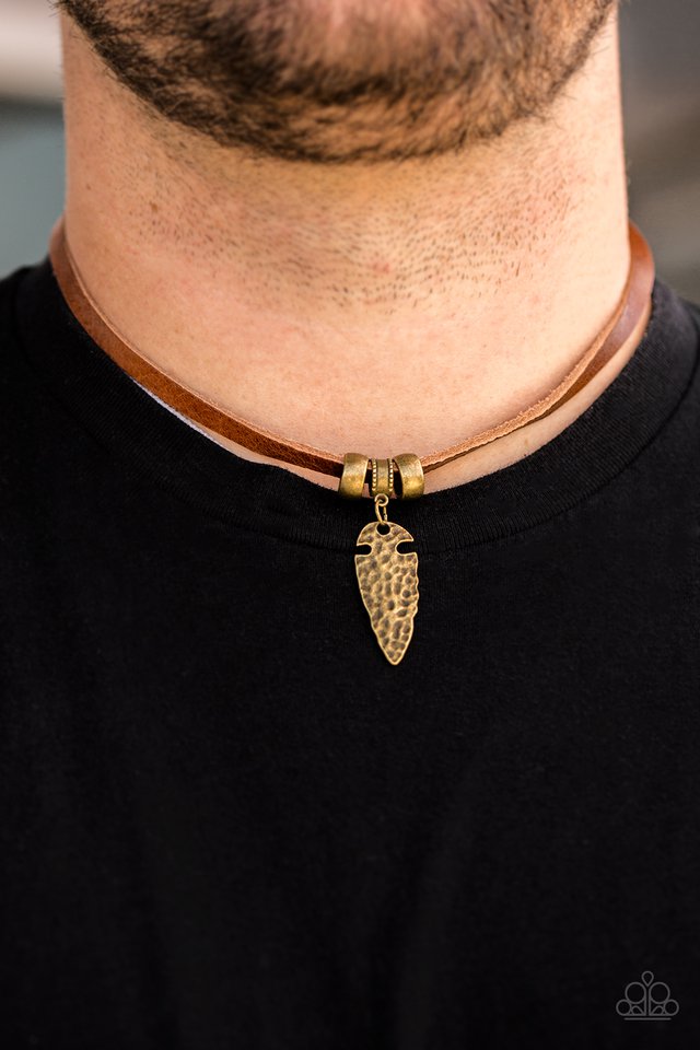 Paparazzi ♥ Every CAVEMAN For Himself - Brass ♥ Necklace