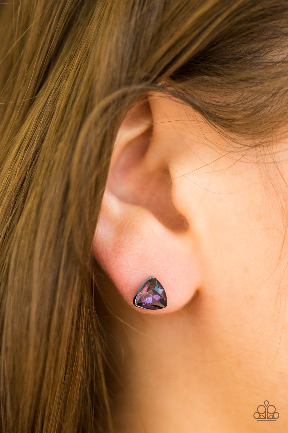 Paparazzi ♥ Precision Shine - Purple Post ♥ Post Earrings