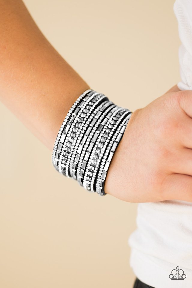 Paparazzi ♥ Wham Bam Glam - Black/White ♥ Bracelet