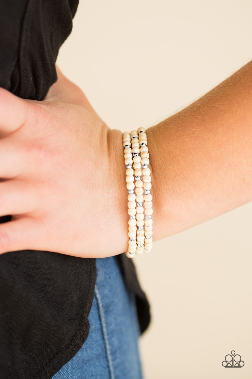 Paparazzi ♥ Stone Paradise - White ♥ Bracelet