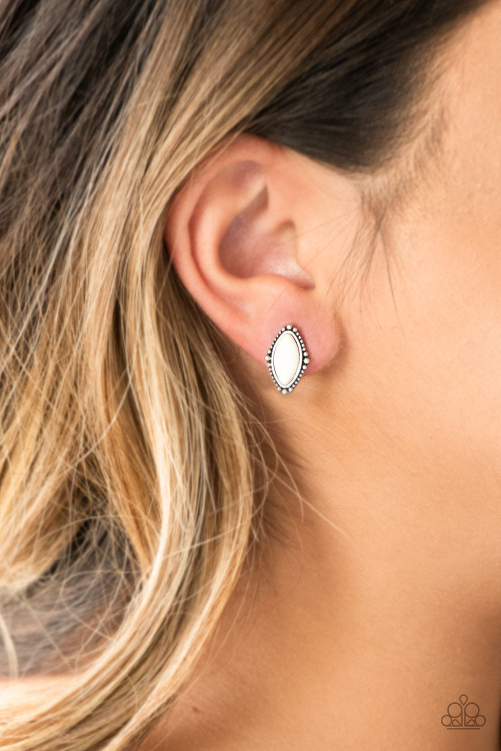 Paparazzi ♥ A House Is Not A HOMESTEAD - White ♥ Post Earrings