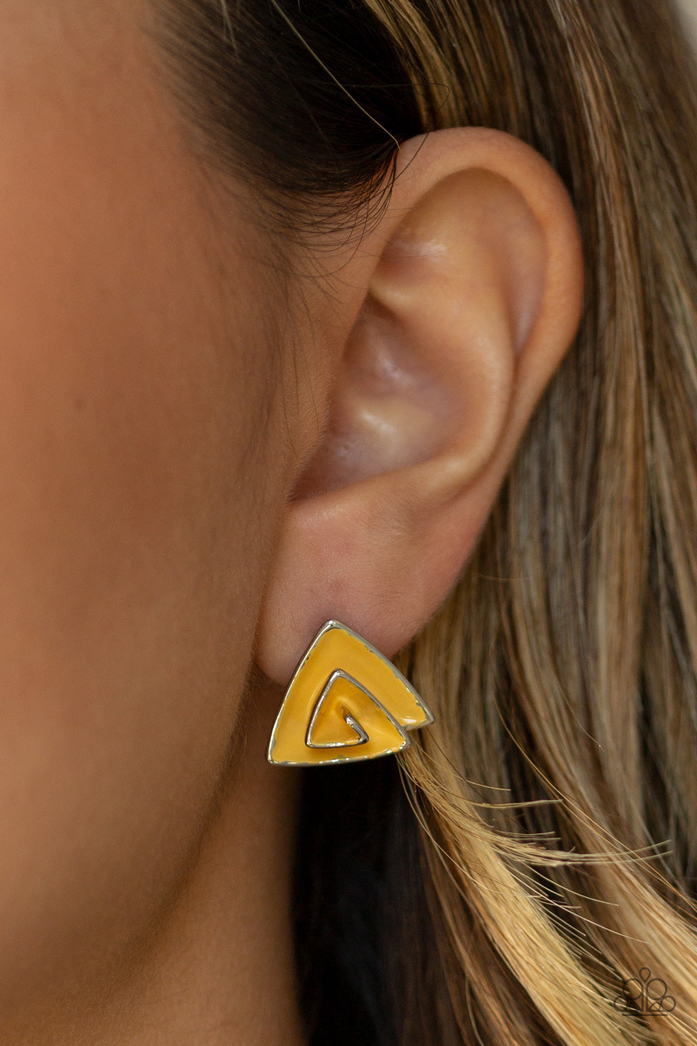 Paparazzi ♥ On Blast - Yellow ♥ Post Earrings