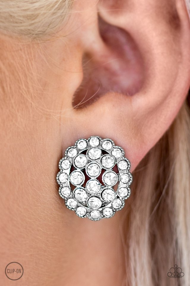 Paparazzi ♥ Runway Ready - White Clip-On ♥ Clip-On