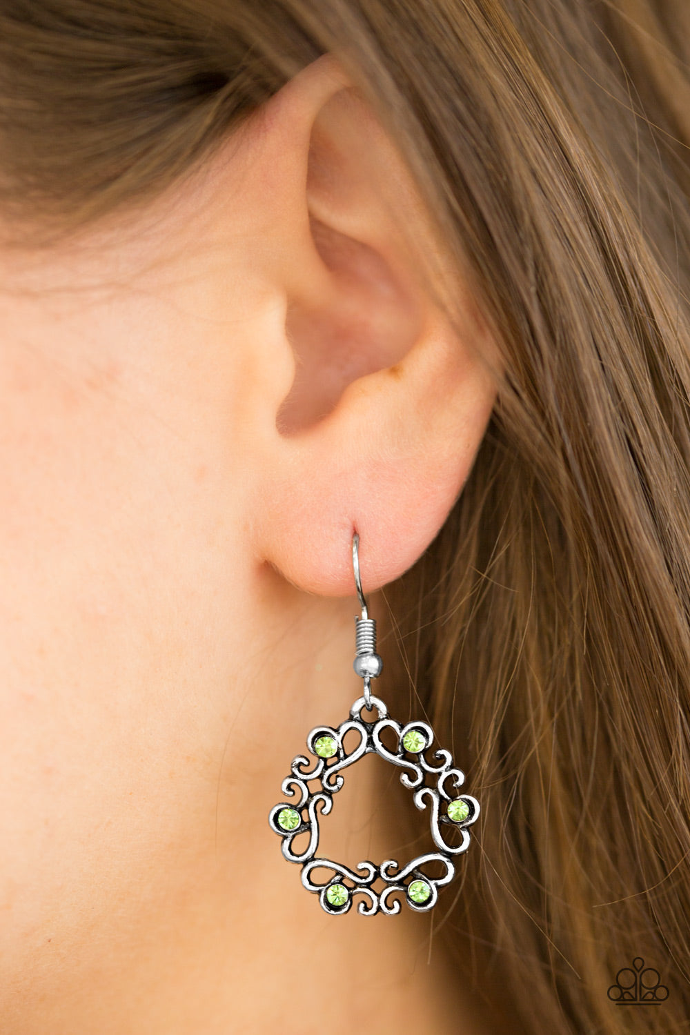Paparazzi ♥ Whimsy Wreaths - Green ♥ Earrings