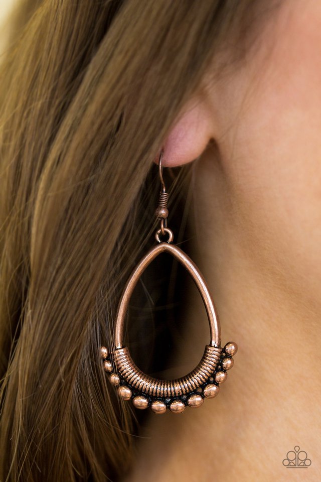 Paparazzi ♥ Steal The Thunder - Copper ♥ Earrings