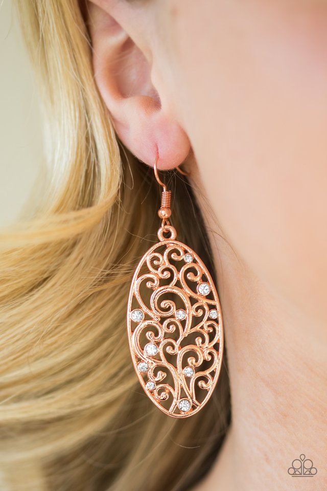 Paparazzi ♥ Glistening Gardens - Copper ♥ Earrings