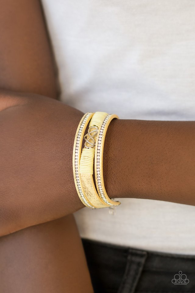 Paparazzi ♥ Hustlin Heart - Yellow ♥ Bracelet