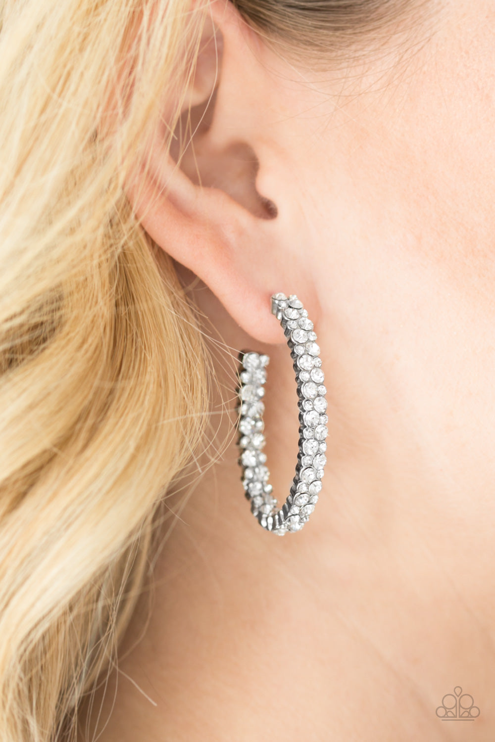 Paparazzi ♥ Debonair Dazzle - White ♥ Earrings