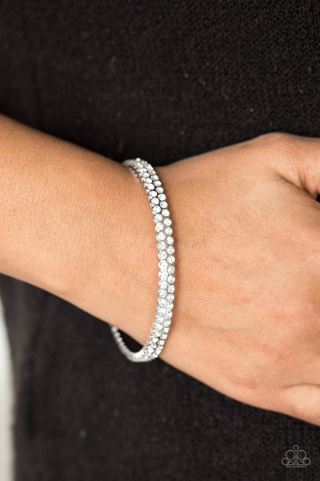 Paparazzi ♥ Decked Out In Diamonds - White ♥ Bracelet