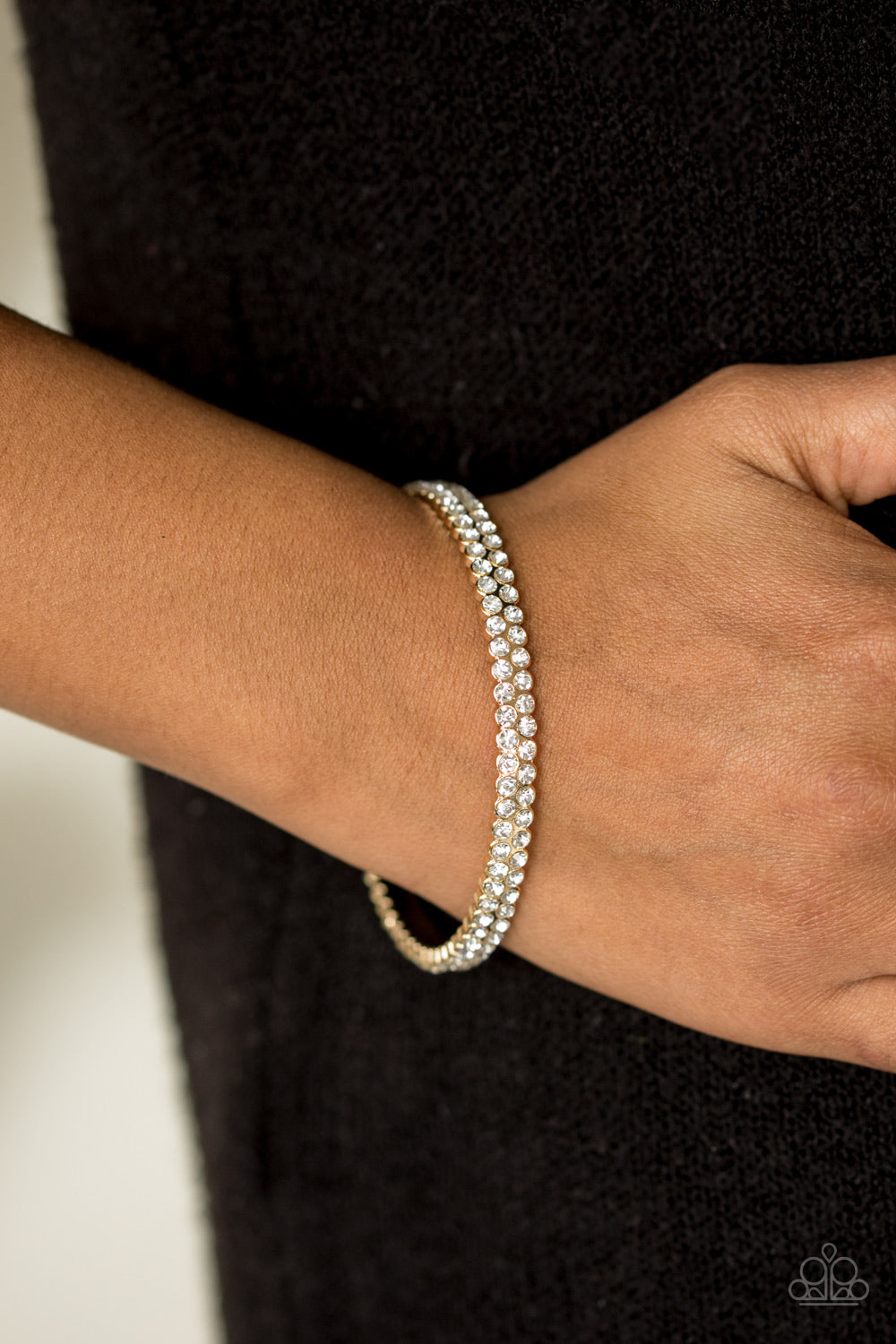 Paparazzi ♥ Decked Out In Diamonds - Gold ♥ Bracelet