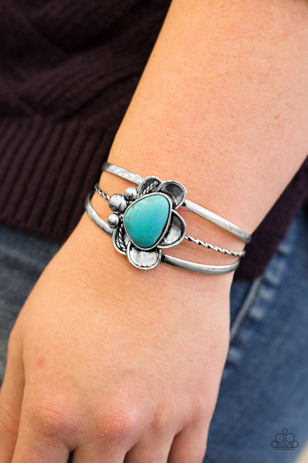 Paparazzi ♥ Sahara Sunflowers - Blue ♥ Bracelet