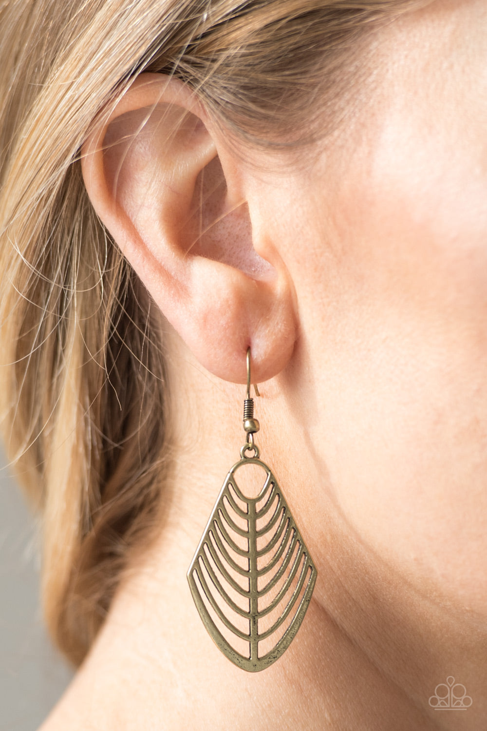 Paparazzi ♥ Right On TRACKER - Brass ♥ Earrings