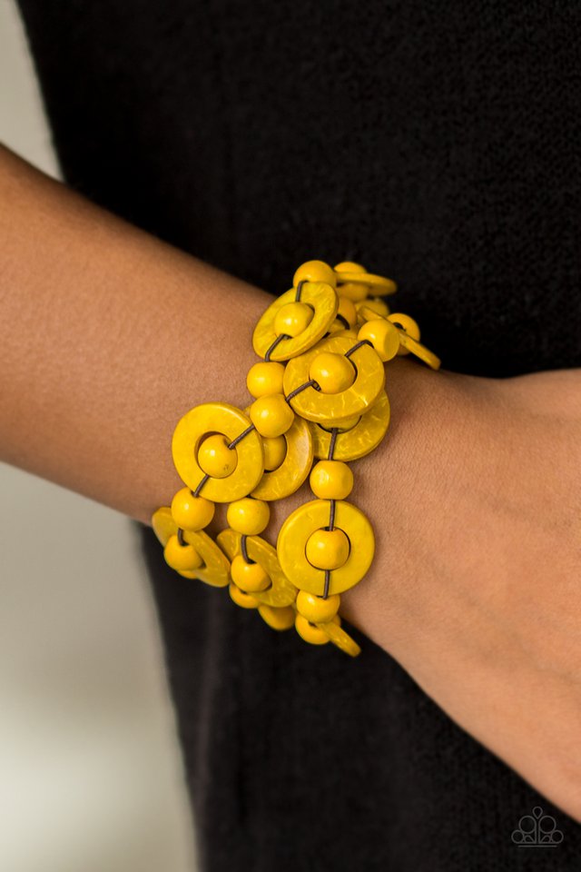 Paparazzi ♥ Cancun Catch - Yellow ♥ Bracelet