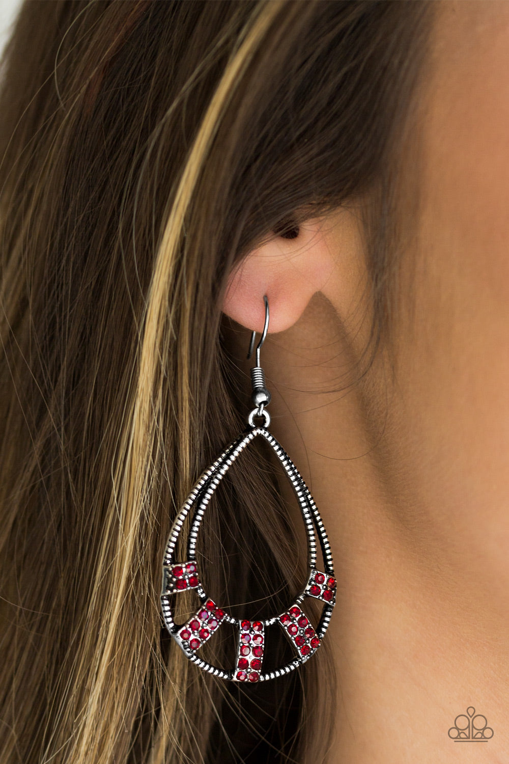 Paparazzi ♥ Trillion Dollar Teardrops - Red ♥ Earrings