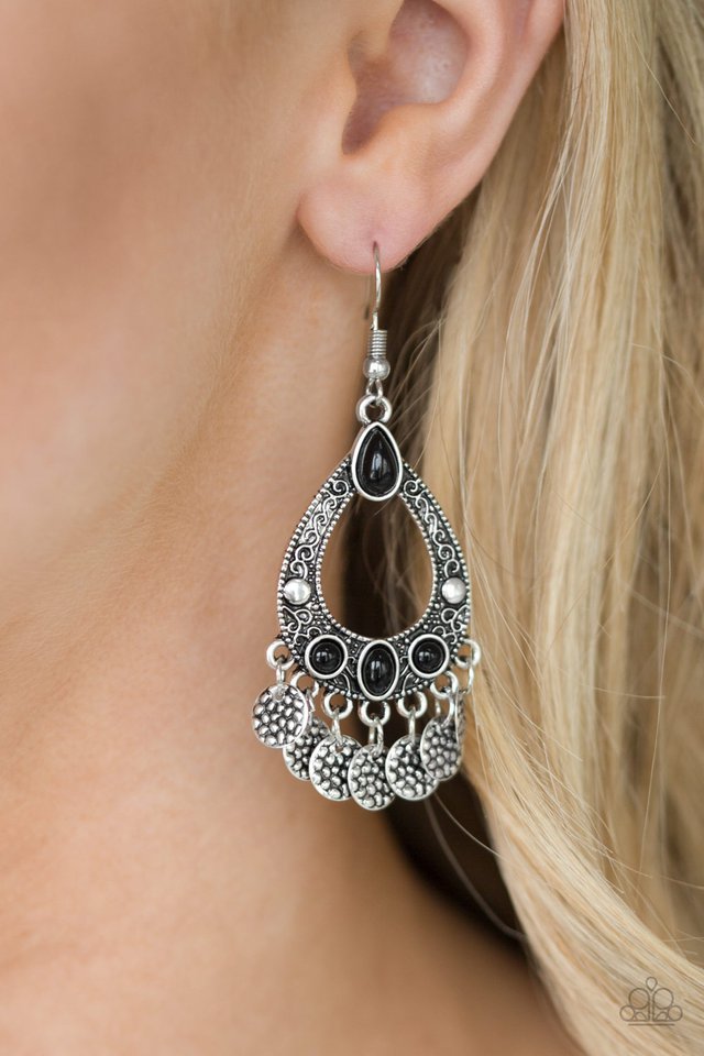 Paparazzi ♥ Island Escapade - Black ♥ Earrings