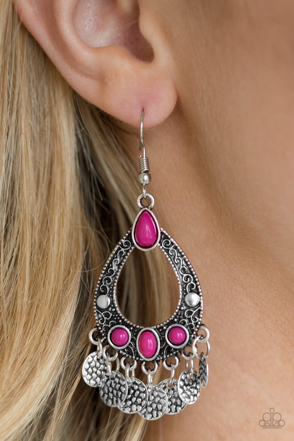 Paparazzi ♥ Island Escapade - Pink ♥ Earrings
