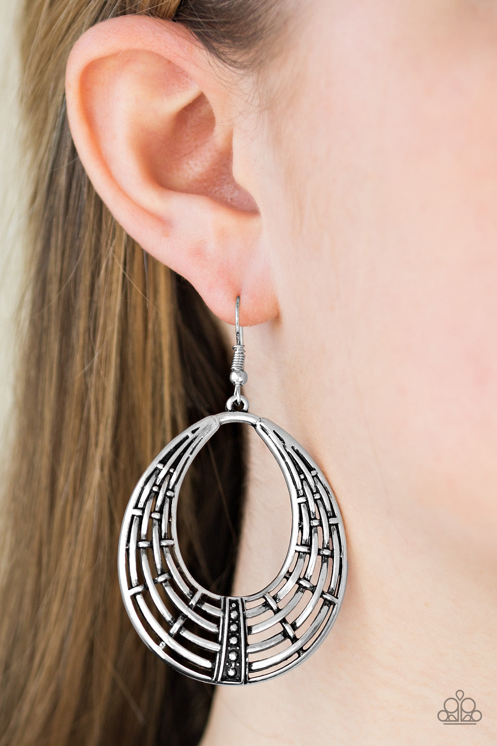 Paparazzi ♥ Tundra Texture - Silver ♥ Earrings