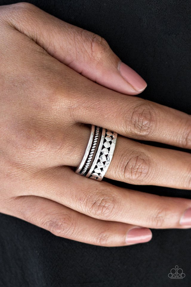 Paparazzi ♥ Textile Tease - Silver ♥ Ring