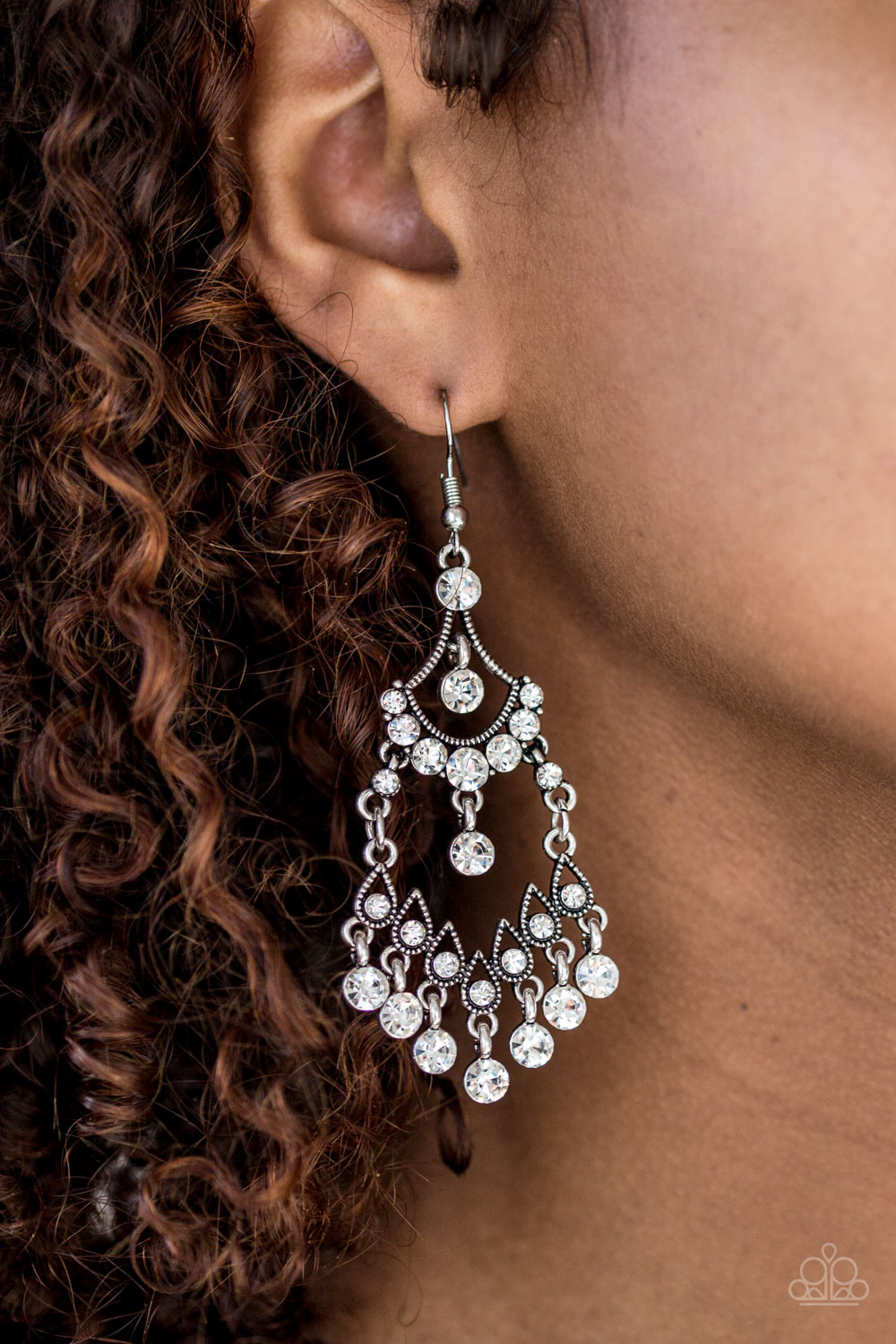 Paparazzi ♥ Palace Princess - White ♥ Earrings