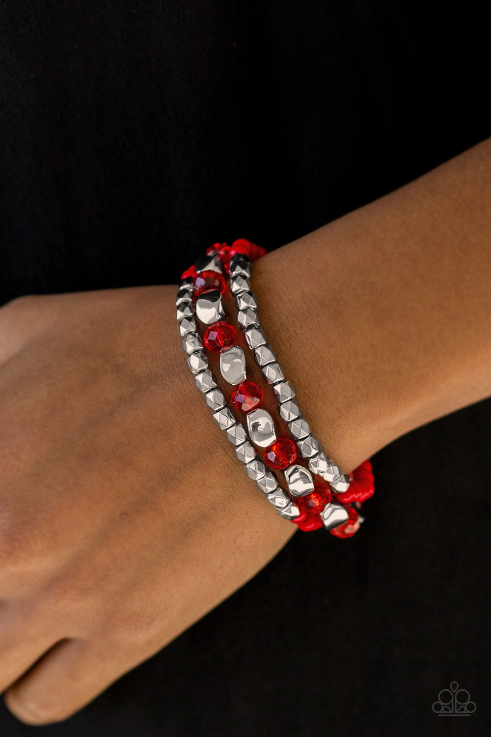 Paparazzi ♥ Beaded Bravado - Red ♥ Bracelet