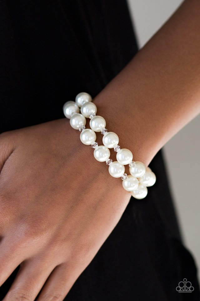 Paparazzi ♥ BALLROOM and Board - White ♥ Bracelet