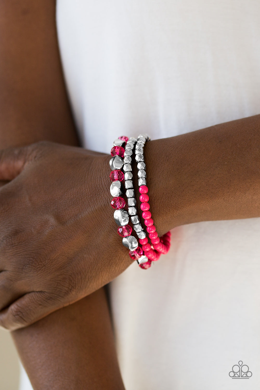 Paparazzi ♥ Beaded Bravado - Pink ♥ Bracelet
