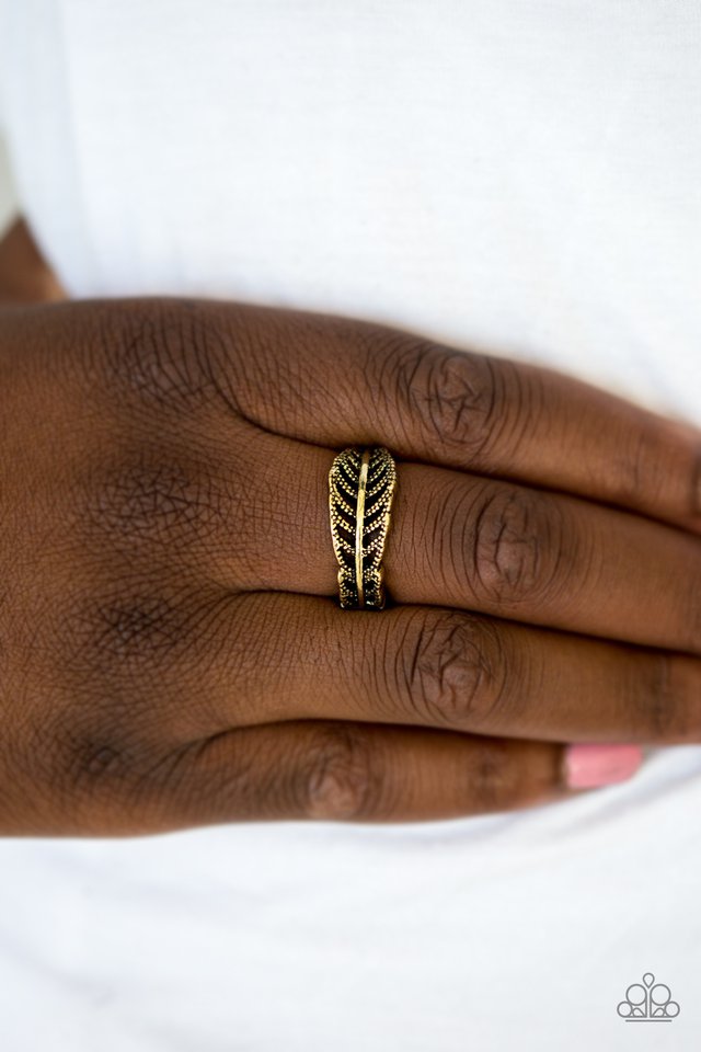 Paparazzi ♥ Only Time QUILL Tell - Brass ♥ Ring